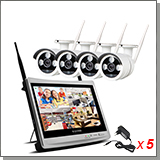 Беспроводной комплект видеонаблюдения на 4 камеры 5MP с монитором Kvadro Vision Planshet - 5.0R (Lux)