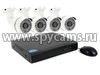 Готовый комплект уличного 4k-8mp видеонаблюдения с записью: SKY-2704-8M + KDM 053-8 (4 уличные камеры и гибридный видеорегистратор)